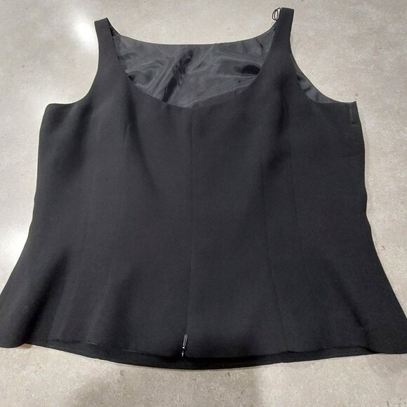 DONNA MORGAN 100% Polyester Black Sleeveless Lined Blouse w/Back Zipper Sz 14 - Picture 6 of 10